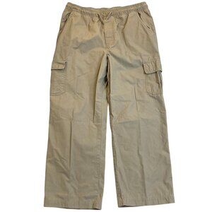 Canyon River Blues Woman's Beige Cargo Pants XL 18 100% Cotton Elastic Waist Adj